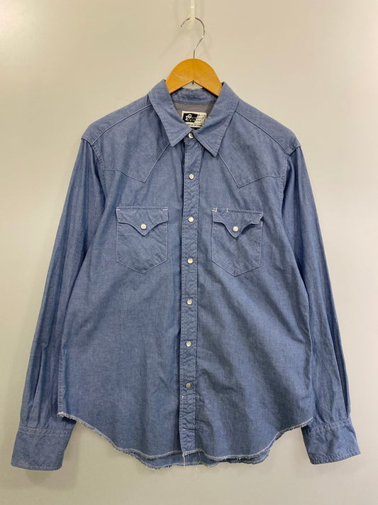 【中古品】【メンズ】 Engineered Garments エンジニアードガーメンツ DENIM WESTERN SHIRT 旧タグ デニム ウエスタンシャツ 長袖シャツ メンズトップス カジュアル 140-241108-em-27-min サイズ：XL カラー：ブルー 万代Net店