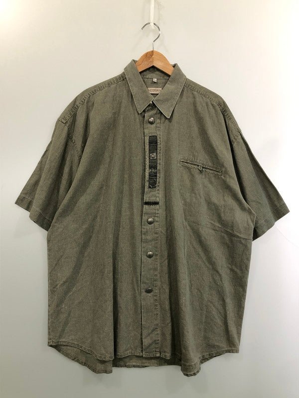 【現状渡し品】【メンズ】 LANDHOUSE ランドハウス TYROLEAN SHIRT チロリアンシャツ 146-260423-zi-22-min サイズ：XL カラー：オリーブ系 万代Net店