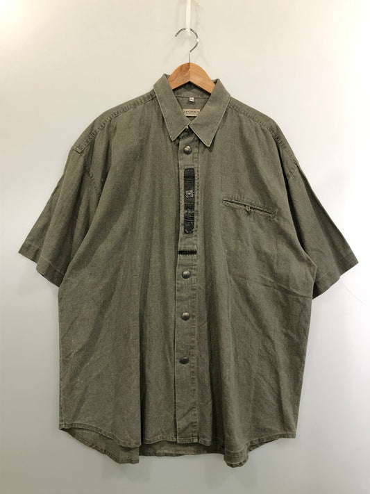 【現状渡し品】【メンズ】 LANDHOUSE ランドハウス TYROLEAN SHIRT チロリアンシャツ 146-260423-zi-22-min サイズ：XL カラー：オリーブ系 万代Net店