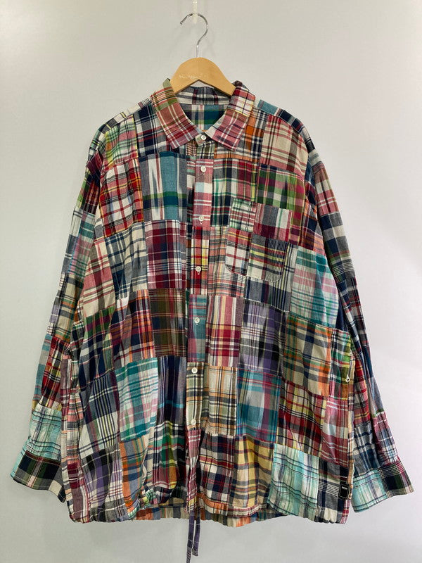 【中古美品】【メンズ】  BROCHURE ブローシュアー 211-10 PATCH W MADRAS SHIRT 長袖シャツ チェックシャツ 142-241109-AS-3-min サイズ：M カラー：PATCH/W MADRAS 万代Net店