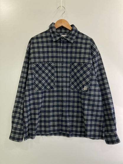 【中古美品】【メンズ】  HAIGHT ヘイト CUT OFF FLANNEL SHIRT 長袖シャツ チェックシャツ 142-241109-AS-5-min サイズ：M カラー：GRAY 万代Net店