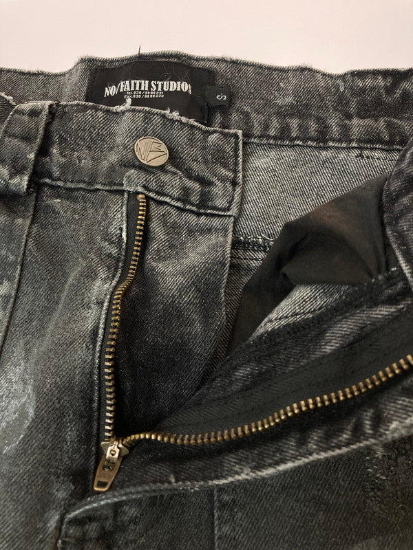 【中古品】【メンズ】 NO FAITH STUDIOS ノーフェイスストゥディオス ARTISANAL DUNE DENIM ボトムス パンツ ズボン 152-241109-AS-22-min サイズ：S カラー：ブラック 万代Net店