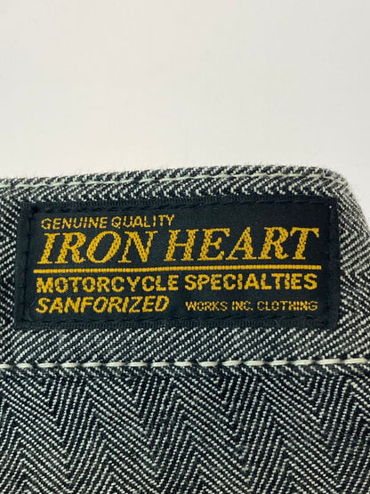 【中古品】【メンズ】  IRONHEART アイアンハート 15オンス ヘリンボーン ダブルニーロガージーンズ パンツ ボトムス 156-241113-yn-20-min サイズ：W34 カラー：ブラック 万代Net店