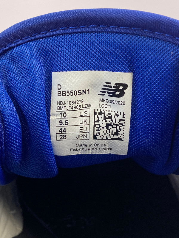 【中古品】【メンズ】 NEW BALANCE ニューバランス BB550SN1 550 BLUE スニーカー シューズ 靴 162-241115-me-11-min サイズ：28.0cm US10 カラー：WHITE/BLUE 万代Net店