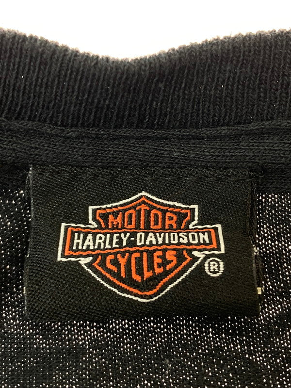 【中古品】【メンズ】 HARLEY DAVIDSON ハーレーダビッドソン c2015 INSIDE PASSAGE ALASKA LS PRINTED T-SHIRT プリントTシャツ 長袖トップス 146-241115-me-53-min カラー：ブラック 黒 万代Net店