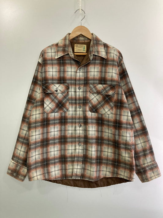 【現状渡し品】【メンズ】  SEARS シアーズ 70S FIELD MASTER L S CHECK SHIRT チェック シャツ 長袖トップス 146-241115-me-35-min カラー：ブラウン系 万代Net店