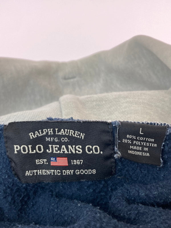 【中古品】【メンズ】 RALPH LAUREN ラルフローレン POLO JEANS CO. ポロジーンズカンパニー 後付けフリッキプリントフーディー パーカー トップス 146-241115-me-54-min サイズ：L カラー：ネイビー 万代Net店