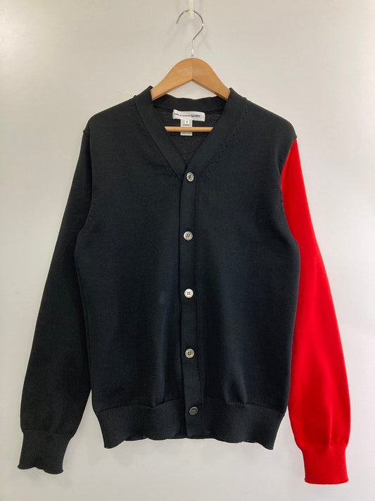 【中古品】【メンズ】 COMME des GARCONS SHIRT コムデギャルソンシャツ ×CHRISTIAN MARCLAY クリスチャン マークレーFI-N006 22SS ポリ 袖切替 カーディガン トップス 140-241114-jt-08-min サイズ：M カラー：ブラック/レッド 万代Net店