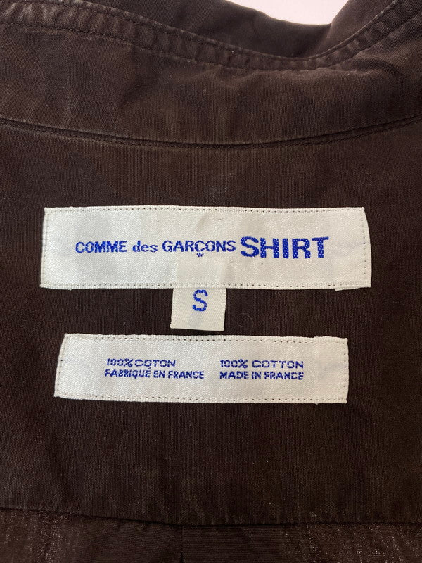 【中古品】【メンズ】 COMME des GARCONS SHIRT コムデギャルソンシャツ 90S 綿 比翼 半袖シャツ D-TK9210 トップス 140-241114-jt-09-min サイズ：S カラー：ブラウン 万代Net店