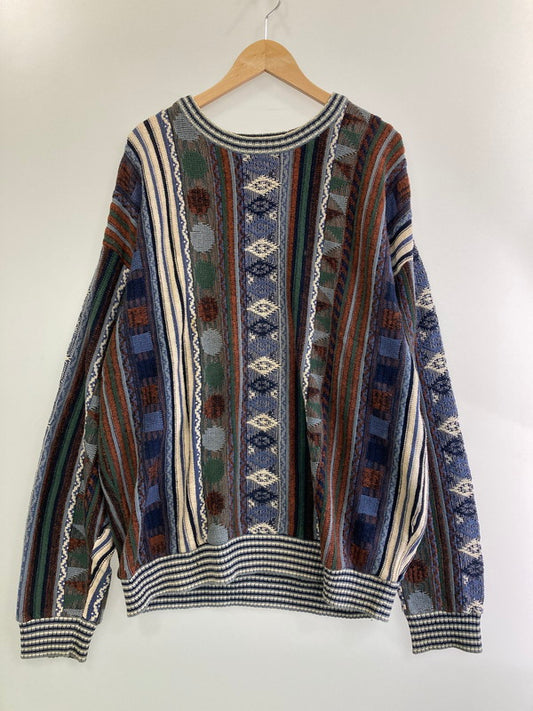 【中古品】【メンズ】  AMERICAN PRIORITY 3D KNIT アメリカンプライオリティ 3Dニット トップス 146-241114-jt-05-min サイズ：XL カラー：ブルー/ブラウン 万代Net店