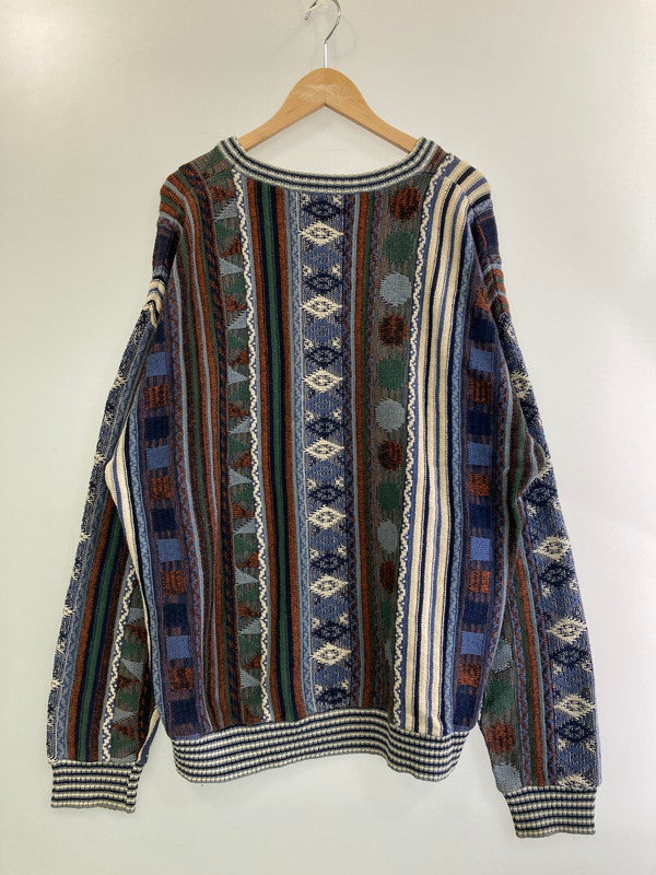 【中古品】【メンズ】  AMERICAN PRIORITY 3D KNIT アメリカンプライオリティ 3Dニット トップス 146-241114-jt-05-min サイズ：XL カラー：ブルー/ブラウン 万代Net店