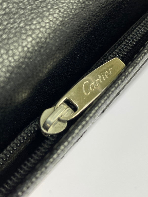 【中古品】【メンズ/レディース】 CARTIER カルティエ WALLET L3000770 二つ折り財布 181-241114-yn-04-min カラー：ブラック 万代Net店