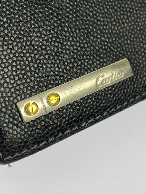 【中古品】【メンズ/レディース】 CARTIER カルティエ WALLET L3000770 二つ折り財布 181-241114-yn-04-min カラー：ブラック 万代Net店