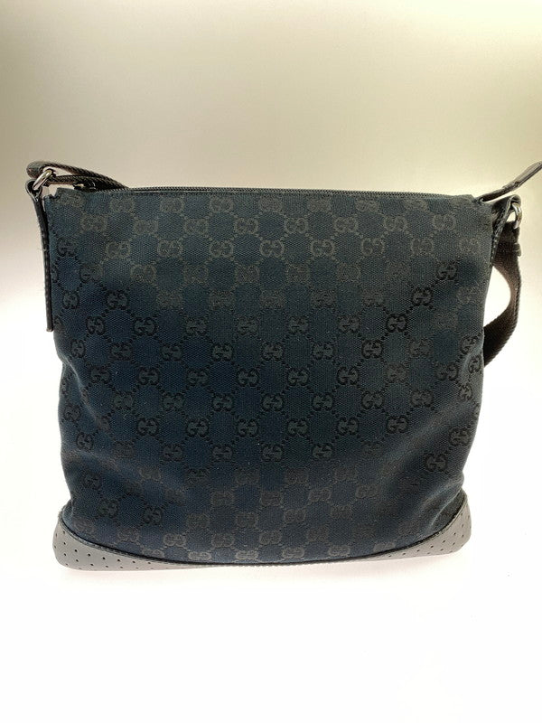 【中古品】【メンズ/レディース】 GUCCI グッチ GGキャンバス ショルダーバッグ 145857 鞄 180-241115-jt-16-min カラー：ブラック 万代Net店