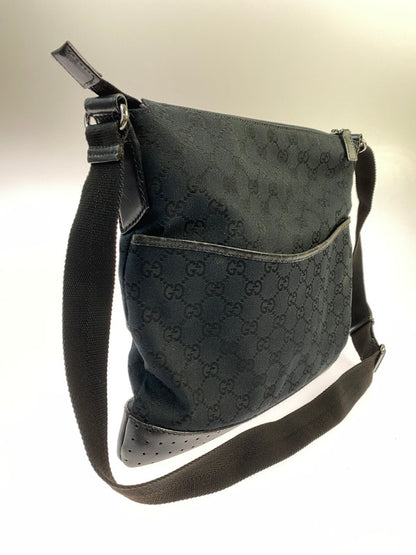 【中古品】【メンズ/レディース】 GUCCI グッチ GGキャンバス ショルダーバッグ 145857 鞄 180-241115-jt-16-min カラー：ブラック 万代Net店