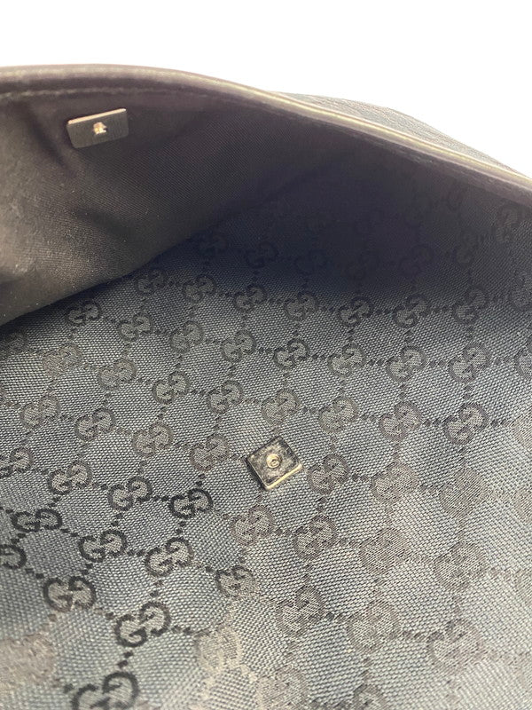 【中古品】【メンズ/レディース】 GUCCI グッチ GGキャンバス ショルダーバッグ 145857 鞄 180-241115-jt-16-min カラー：ブラック 万代Net店