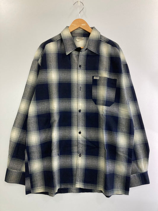 【現状渡し品】【メンズ】  CALTOP キャルトップ L/S OMBRE CHECK SHIRT オンブレ チェックシャツ 長袖トップス 142-241115-me-28-min サイズ：1X カラー：ネイビー系 万代Net店