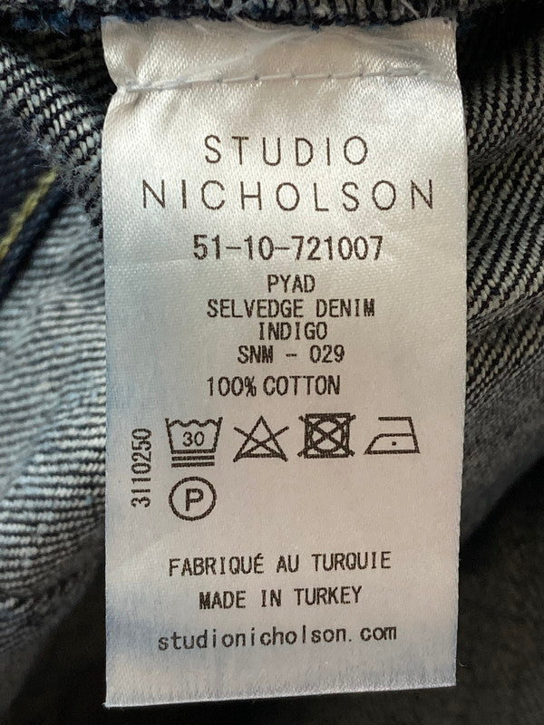 【中古品】【メンズ】  STUDIO NICHOLSON スタジオニコルソン 51-10-721007 ×ISKO PYAD DENIM デニムパンツ 152-241117-ks-22-min サイズ：S カラー：インディゴ 万代Net店