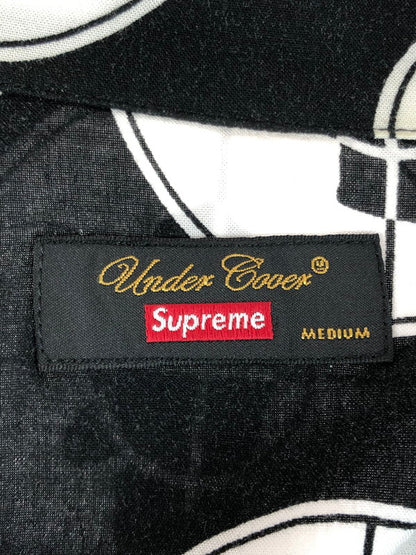 【中古品】【メンズ】 Supreme シュプリーム × UNDERCOVER アンダーカバー 18SS PUBLIC ENEMY RAYON SHIRT パブリック エネミー レーヨン シャツ 半袖シャツ 149-251106-na-05-tag サイズ：M カラー：ブラック/ホワイト 万代Net店