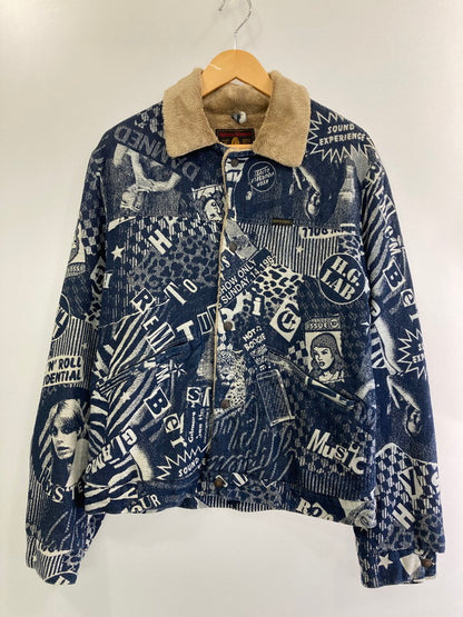 【中古品】【メンズ】 HYSTERIC GLAMOUR ヒステリックグラマー 02183AB13 LONDON NITE ジャカード デニム ランチ ジャケット 140-241117-ks-33-min サイズ：L カラー：ブルー系 万代Net店