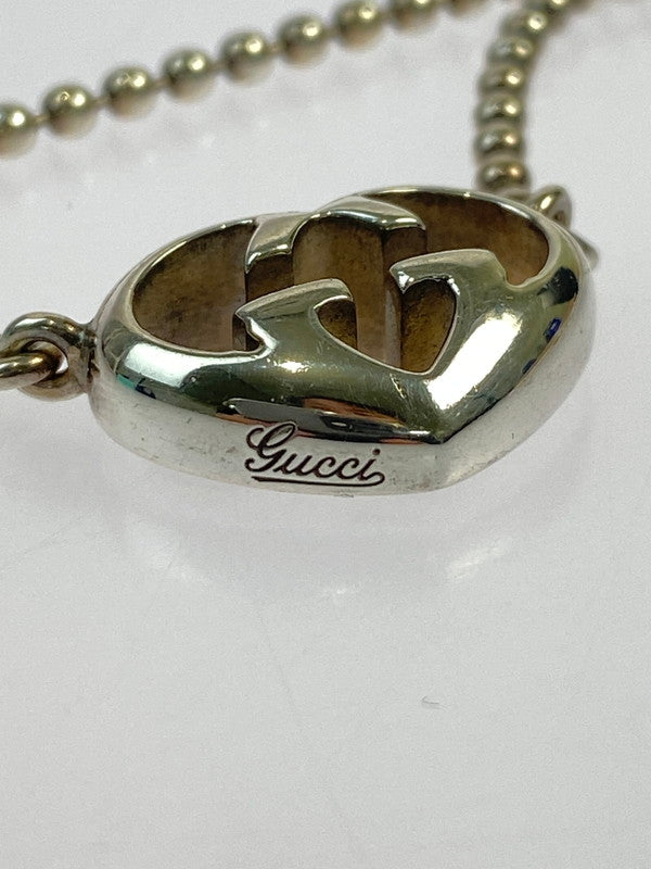 【中古品】【レディース】 GUCCI グッチ インターロッキングGハート ボールチェーン ペンダント ネックレス 箱付き 180-241117-em-06-min カラー：シルバー 万代Net店