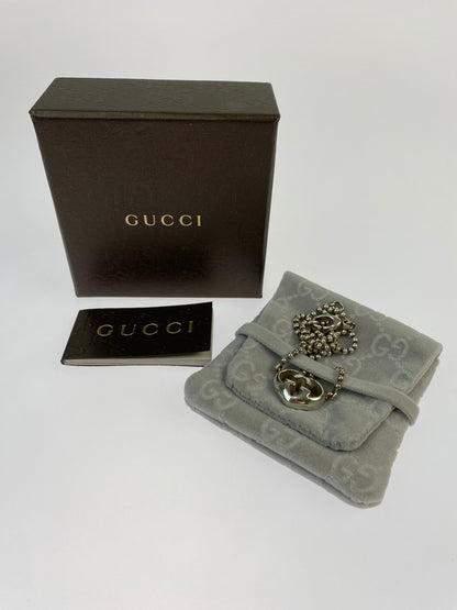 【中古品】【レディース】 GUCCI グッチ インターロッキングGハート ボールチェーン ペンダント ネックレス 箱付き 180-241117-em-06-min カラー：シルバー 万代Net店