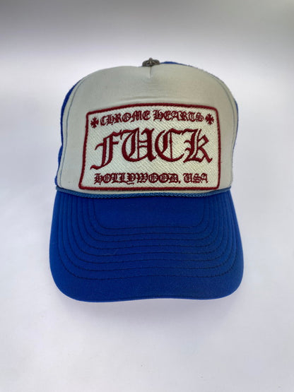 【中古品】【メンズ/レディース】 CHROME HEARTS クロムハーツ TRUCKER CAP 90'S初期白タグ トラッカーキャップ 帽子  190-241117-em-10-min カラー：ブルー／ホワイト 万代Net店