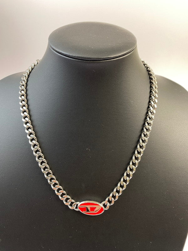 【中古品】【メンズ/レディース】 DIESEL ディーゼル LOGO CHAIN SILVER NECKLACE DX1446040 ロゴ チェーン シルバー ネックレス  192-241117-em-17-min カラー：シルバー 万代Net店