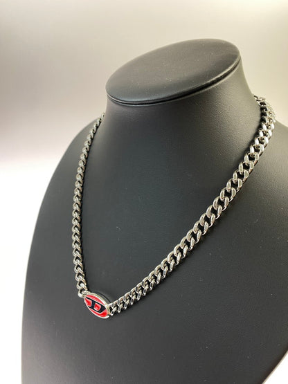 【中古品】【メンズ/レディース】 DIESEL ディーゼル LOGO CHAIN SILVER NECKLACE DX1446040 ロゴ チェーン シルバー ネックレス  192-241117-em-17-min カラー：シルバー 万代Net店