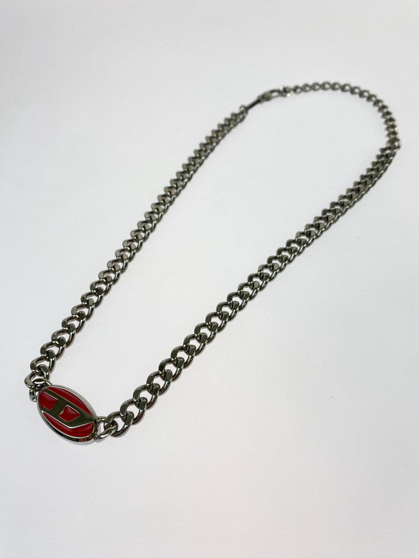 【中古品】【メンズ/レディース】 DIESEL ディーゼル LOGO CHAIN SILVER NECKLACE DX1446040 ロゴ チェーン シルバー ネックレス  192-241117-em-17-min カラー：シルバー 万代Net店