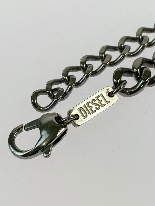 【中古品】【メンズ/レディース】 DIESEL ディーゼル LOGO CHAIN SILVER NECKLACE DX1446040 ロゴ チェーン シルバー ネックレス  192-241117-em-17-min カラー：シルバー 万代Net店