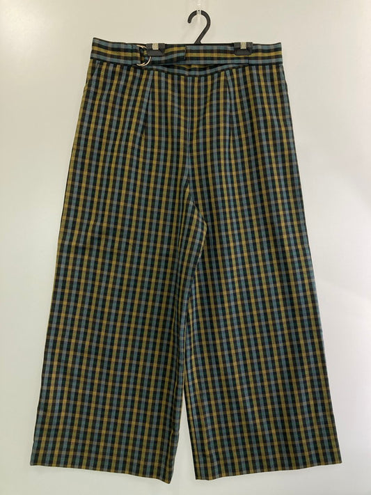 【中古品】【レディース】 FRED PERRY フレッドペリー F8500 CHECK WIDE PANTS チェック ワイドパンツ ズボン ボトムス 171-241216-me-41-min サイズ：W64~70 カラー：マルチカラー 万代Net店