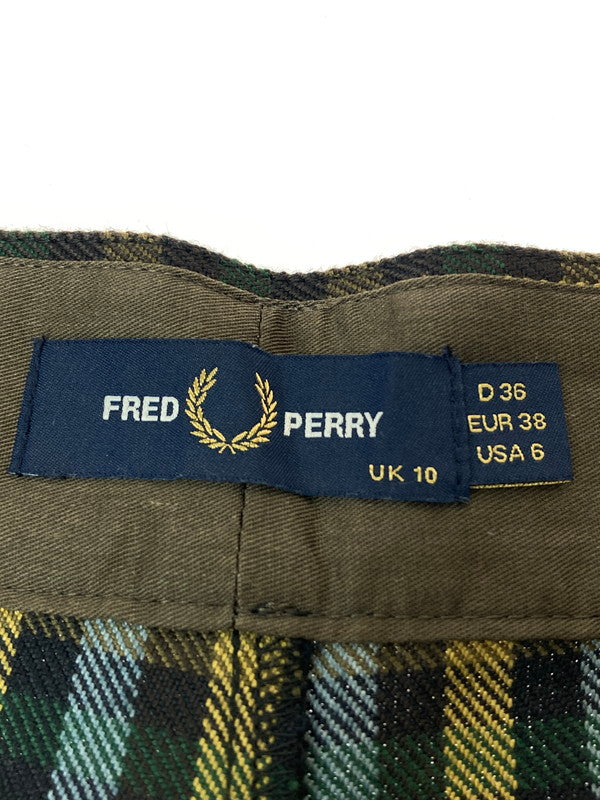 【中古品】【レディース】 FRED PERRY フレッドペリー F8500 CHECK WIDE PANTS チェック ワイドパンツ ズボン ボトムス 171-241216-me-41-min サイズ：W64~70 カラー：マルチカラー 万代Net店