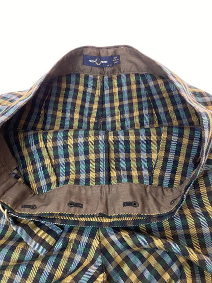 【中古品】【レディース】 FRED PERRY フレッドペリー F8500 CHECK WIDE PANTS チェック ワイドパンツ ズボン ボトムス 171-241216-me-41-min サイズ：W64~70 カラー：マルチカラー 万代Net店