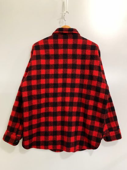 【中古品】【メンズ】 WOOLRICH ウールリッチ 70's BUFFALO CHECK WOOL SHIRT チェックウールシャツ 長袖シャツ トップス 144-241121-yn-16-min カラー：レッド/ブラック 万代Net店