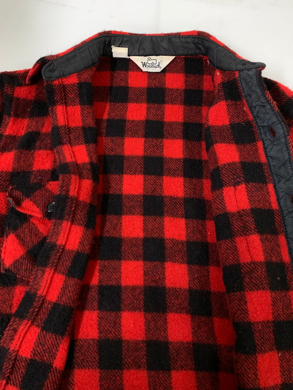 【中古品】【メンズ】 WOOLRICH ウールリッチ 70's BUFFALO CHECK WOOL SHIRT チェックウールシャツ 長袖シャツ トップス 144-241121-yn-16-min カラー：レッド/ブラック 万代Net店