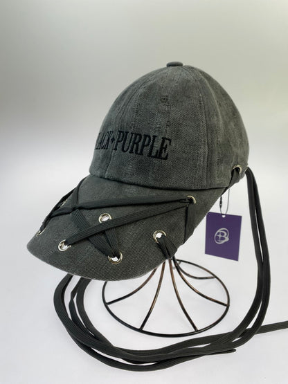 【未使用品】【レディース】  BLACK PURPLE ブラックパープル VORTEX STRAP EYELET CAP ボルテックスストラップアイレットキャップ レディース 帽子 韓国 185-241124-em-12-min カラー：グレー 万代Net店