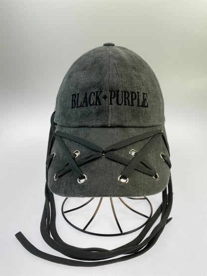 【未使用品】【レディース】  BLACK PURPLE ブラックパープル VORTEX STRAP EYELET CAP ボルテックスストラップアイレットキャップ レディース 帽子 韓国 185-241124-em-12-min カラー：グレー 万代Net店