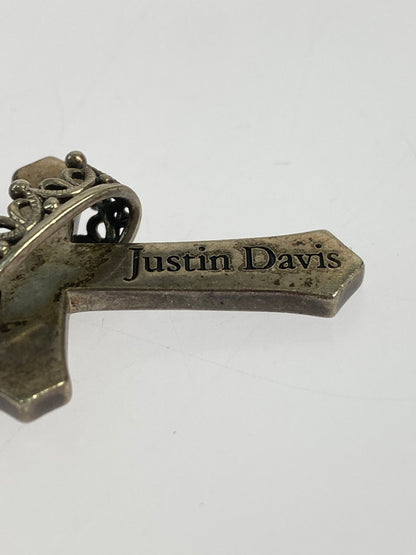 【中古品】【メンズ】 Justin Davis ジャスティンデイビス SPJ122 CROSS WITH CROWN STONE ペンダントトップ クロスウィズ クラウン ストーン アクセサリー 192-241121-me-14-min カラー：シルバー 万代Net店