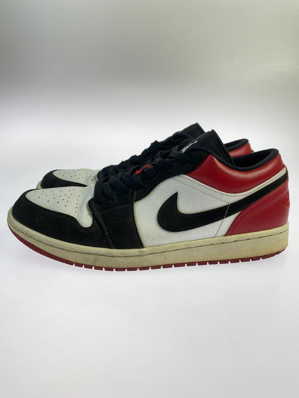 【中古品】【メンズ】 NIKE ナイキ 553558-116 AIR JORDAN 1 LOW  BLACK TOE エアジョーダン 1 ロウ スニーカー シューズ 靴 160-241121-me-03-min サイズ：28.5cm US10.5 カラー：WHITE/BLACK-GYM RED 万代Net店