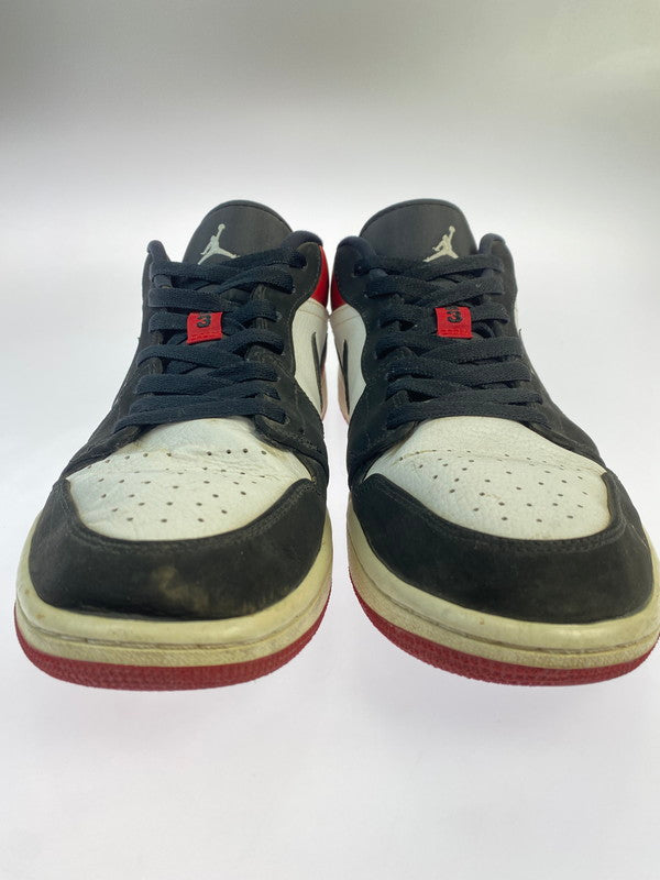 【中古品】【メンズ】 NIKE ナイキ 553558-116 AIR JORDAN 1 LOW  BLACK TOE エアジョーダン 1 ロウ スニーカー シューズ 靴 160-241121-me-03-min サイズ：28.5cm US10.5 カラー：WHITE/BLACK-GYM RED 万代Net店