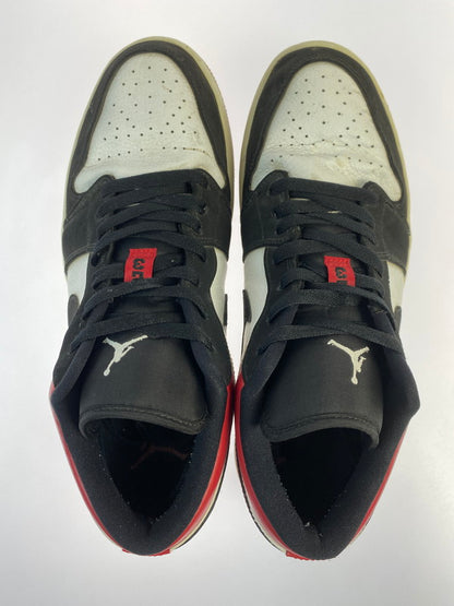 【中古品】【メンズ】 NIKE ナイキ 553558-116 AIR JORDAN 1 LOW  BLACK TOE エアジョーダン 1 ロウ スニーカー シューズ 靴 160-241121-me-03-min サイズ：28.5cm US10.5 カラー：WHITE/BLACK-GYM RED 万代Net店