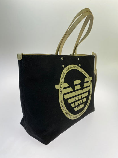 【中古美品】【レディース】  EMPORIO ARMANI エンポリオアルマーニ TOTE BAG トートバッグ ショッピングバッグ レディース 大型バッグ 188-241124-em-17-min カラー：ブラック 万代Net店