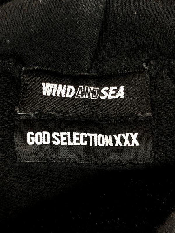 【現状渡し品】【メンズ】 WIND AND SEA ウィンダンシー × GOD SELECTION XXX ゴッドセレクション コラボ PULLOVER HOODIE WDS-XXX-SP-07 プルオーバーフーディー 142-251028-rt-13-tag サイズ：L カラー：ブラック 万代Net店