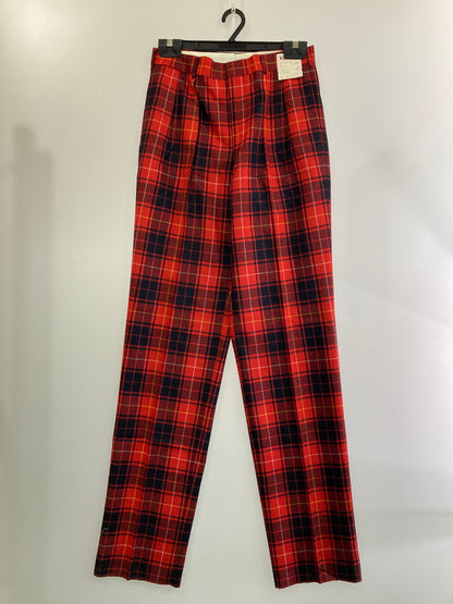 【中古美品】【メンズ】  VAN ヴァン 90S TARTAN CHECK SLACKS ボトムス パンツ ズボン 157-241124-AS-5-min サイズ：L カラー：レッド系 万代Net店