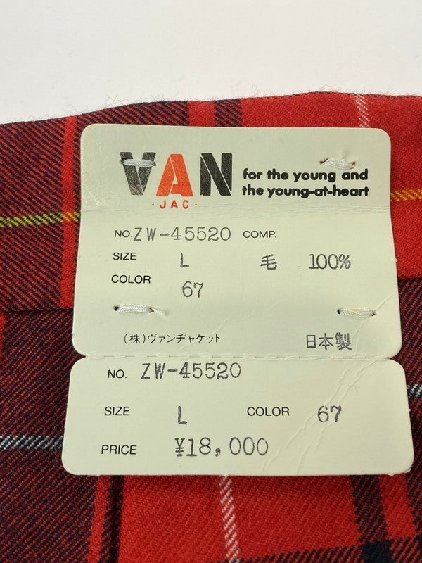 【中古美品】【メンズ】  VAN ヴァン 90S TARTAN CHECK SLACKS ボトムス パンツ ズボン 157-241124-AS-5-min サイズ：L カラー：レッド系 万代Net店