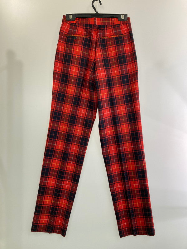 【中古美品】【メンズ】  VAN ヴァン 90S TARTAN CHECK SLACKS ボトムス パンツ ズボン 157-241124-AS-5-min サイズ：L カラー：レッド系 万代Net店