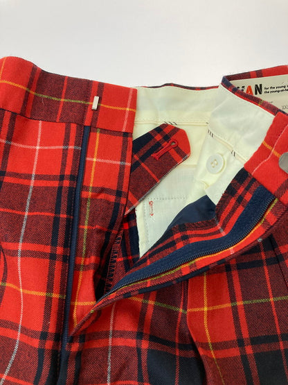 【中古美品】【メンズ】  VAN ヴァン 90S TARTAN CHECK SLACKS ボトムス パンツ ズボン 157-241124-AS-5-min サイズ：L カラー：レッド系 万代Net店