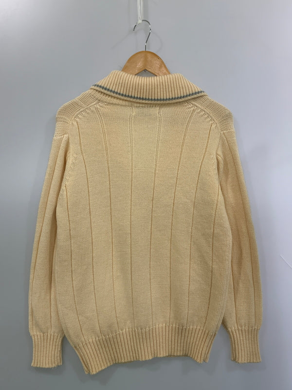 【中古品】【メンズ】 KING KAMEHAMEHA BUDO キング カメハメハ KNIT 70's ショールカラーニット トップス 146-260619-yn-33-min サイズ：表記なし 下記参照 カラー：ベージュ系(オレンジ味のある) 万代Net店
