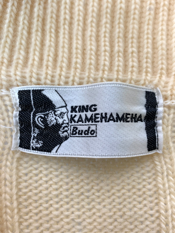 【中古品】【メンズ】 KING KAMEHAMEHA BUDO キング カメハメハ KNIT 70's ショールカラーニット トップス 146-260619-yn-33-min サイズ：表記なし 下記参照 カラー：ベージュ系(オレンジ味のある) 万代Net店